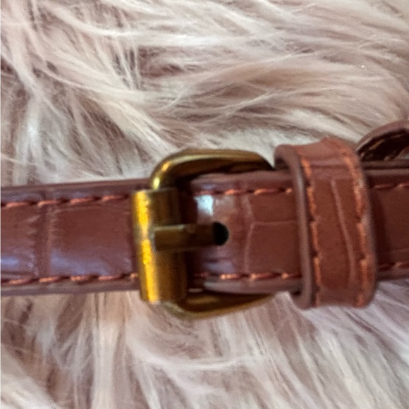 🍂Sweet Level Chic Croc-Embossed Crossbody Bag Rich Brown, Purse Scarf Included🍂 - Picture 16 of 16